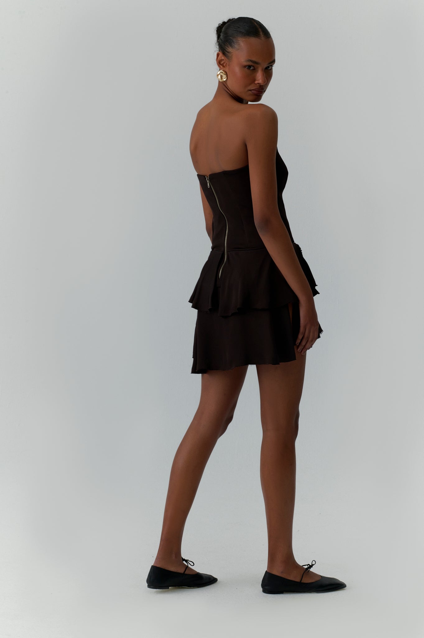 LA PIJA CHOCOLATE MINI DRESS