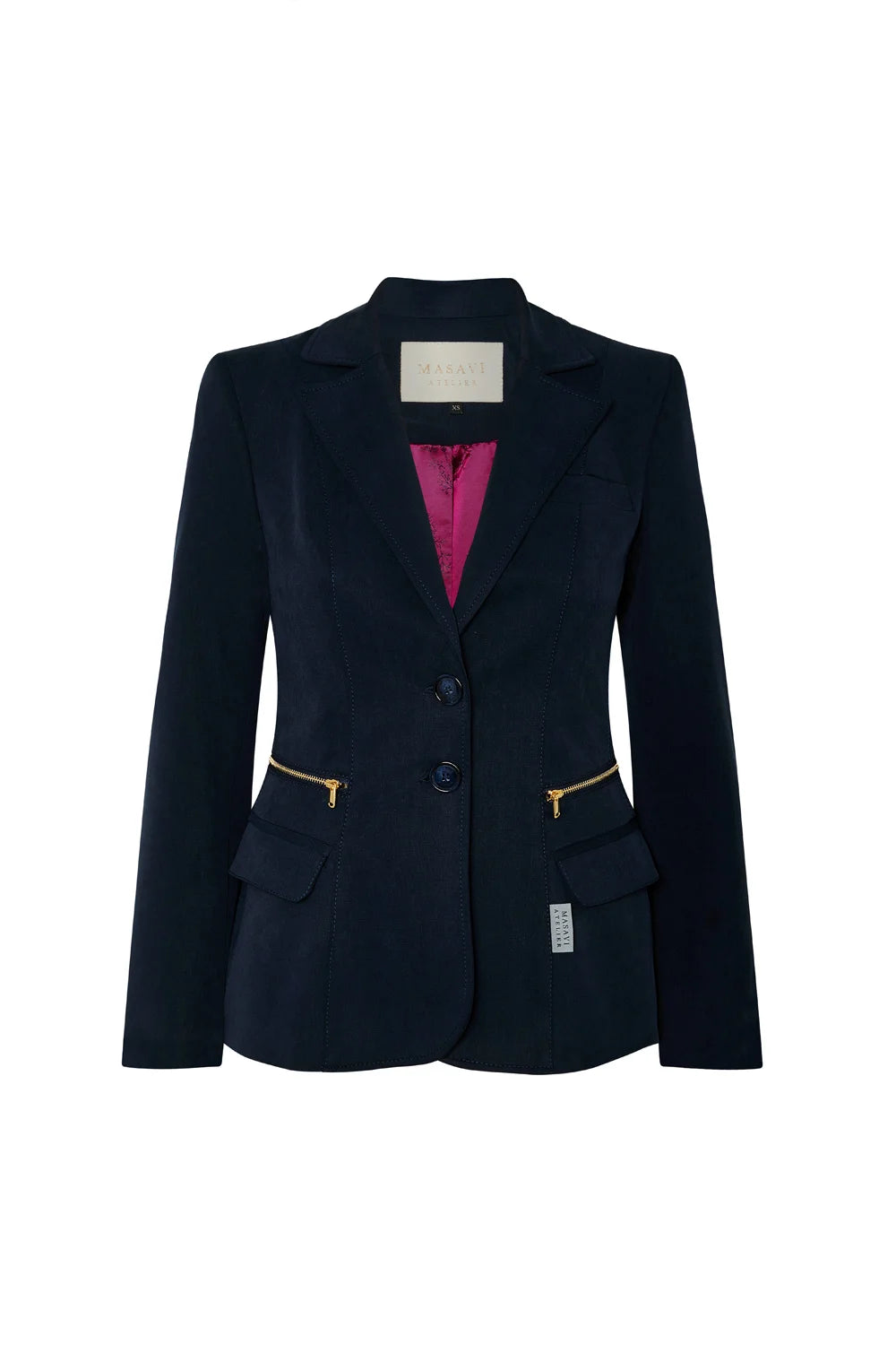 BLAZER TENCEL CREMALLERAS AZUL MARINO