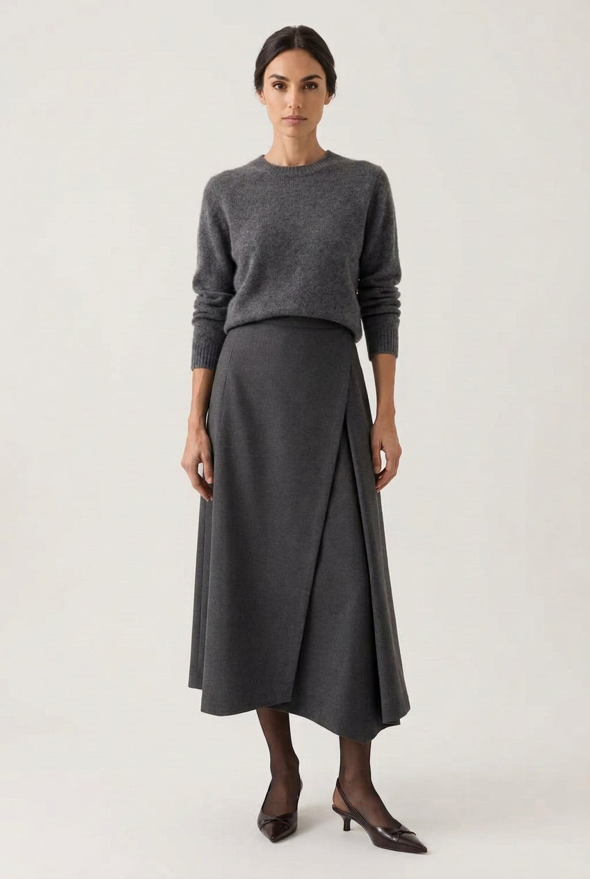 FALDA TABLAS ASIMETRICA GRIS