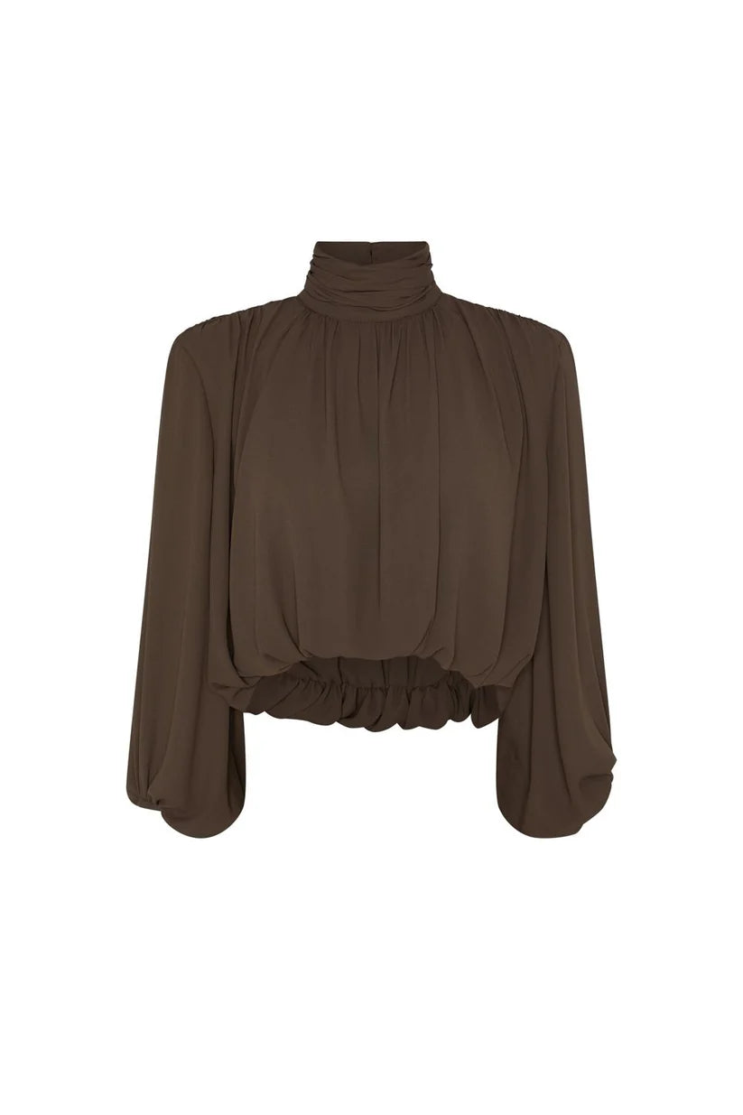 BLUSA ABULLONADA NOIR BROWN