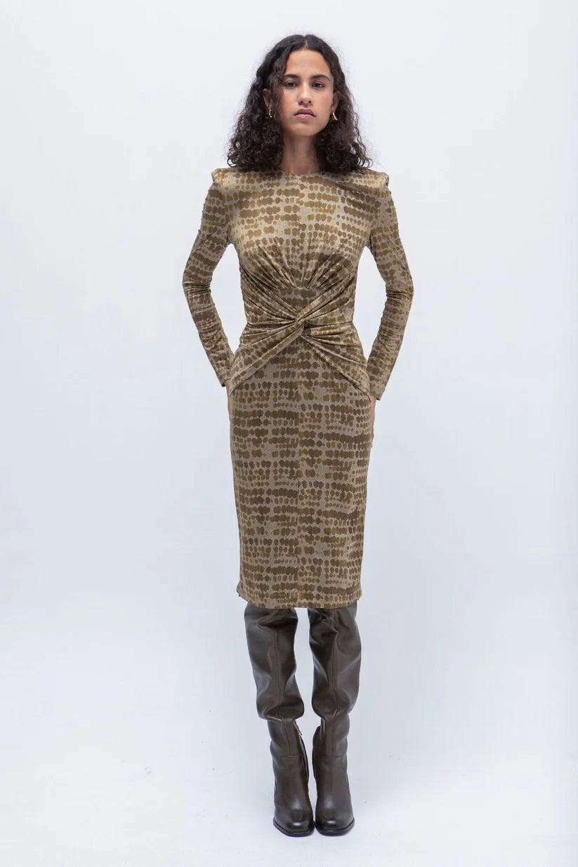VESTIDO MIDI TUBO CUPRO MARIETTA
