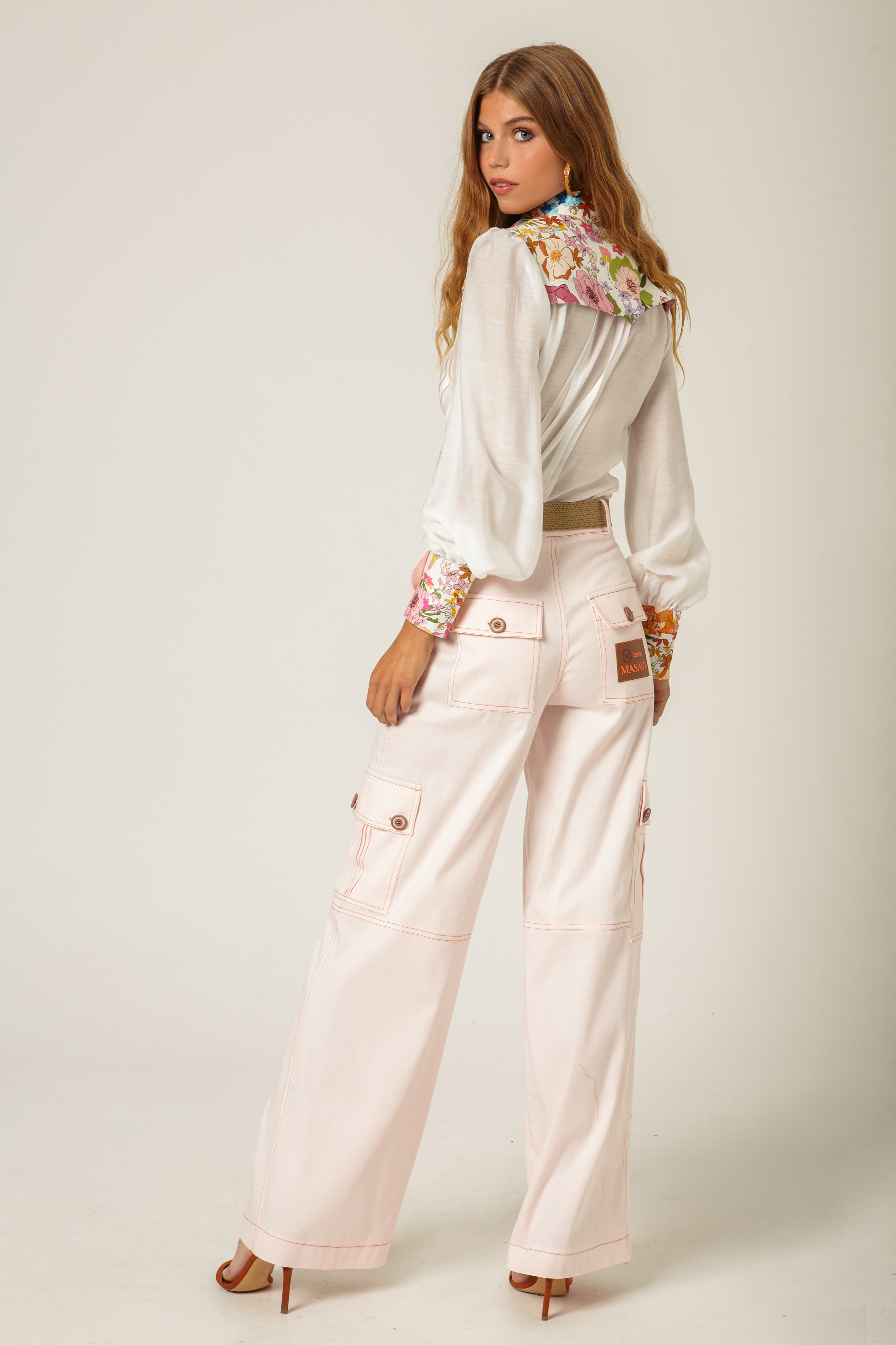 PANTALON CARGO SATIN ROSA