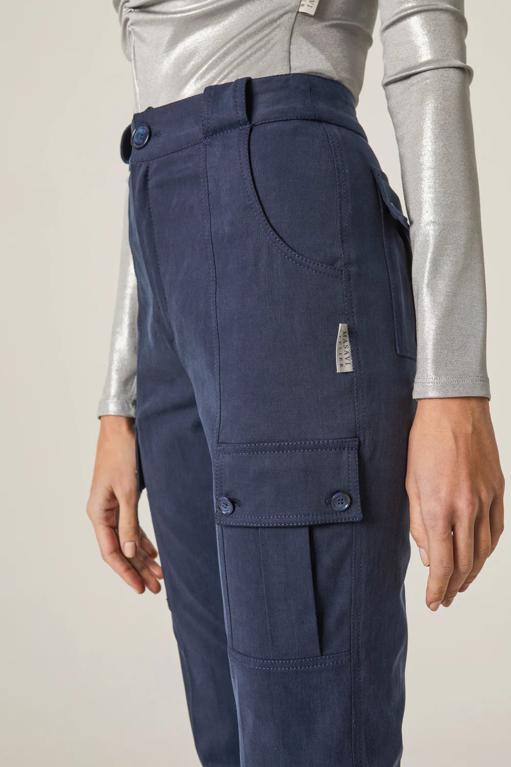 PANTALÓN CARGO TENCEL AZUL MARINO