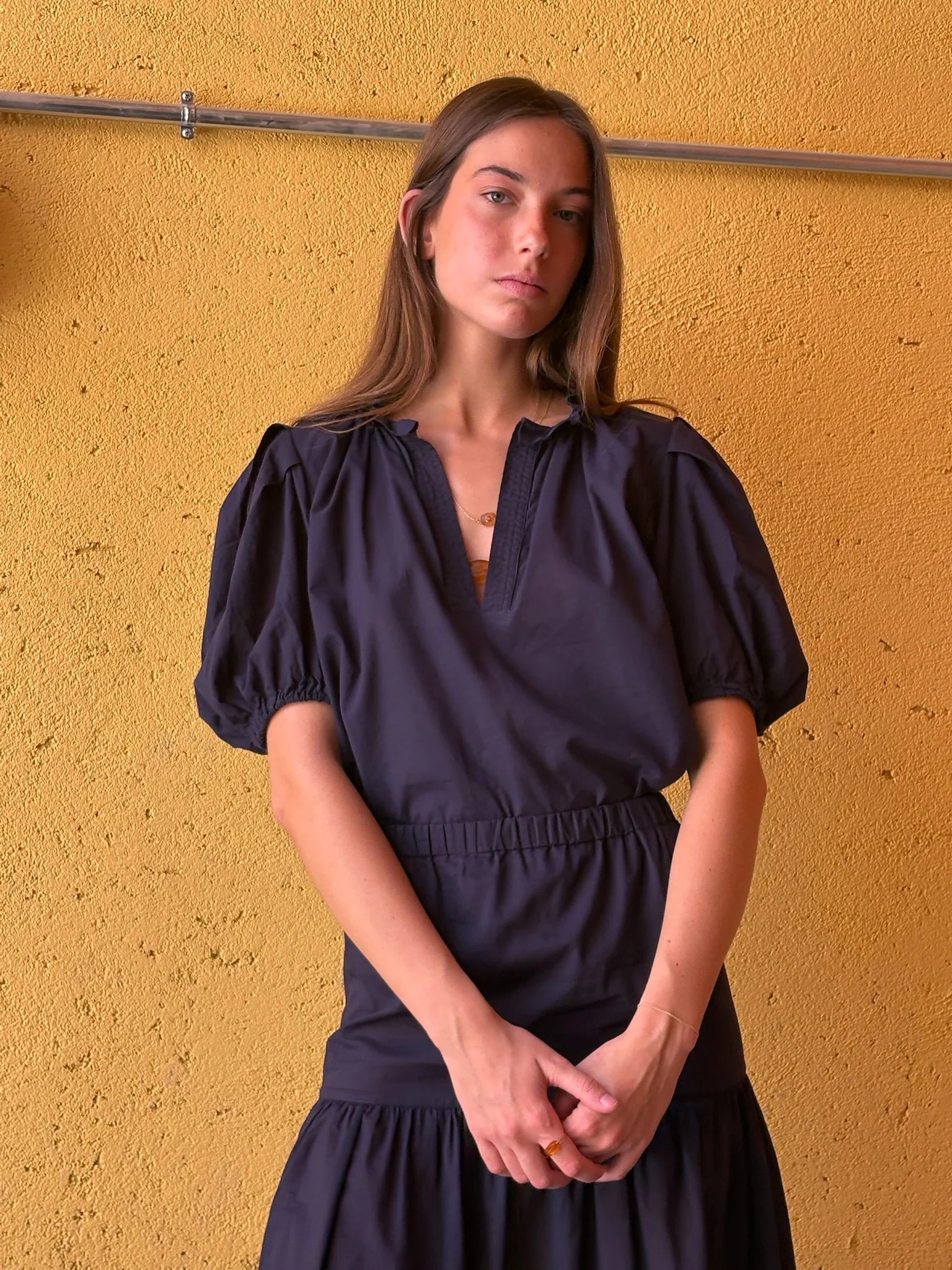 BLUSA TATI MANGA CORTA AZUL MARINO