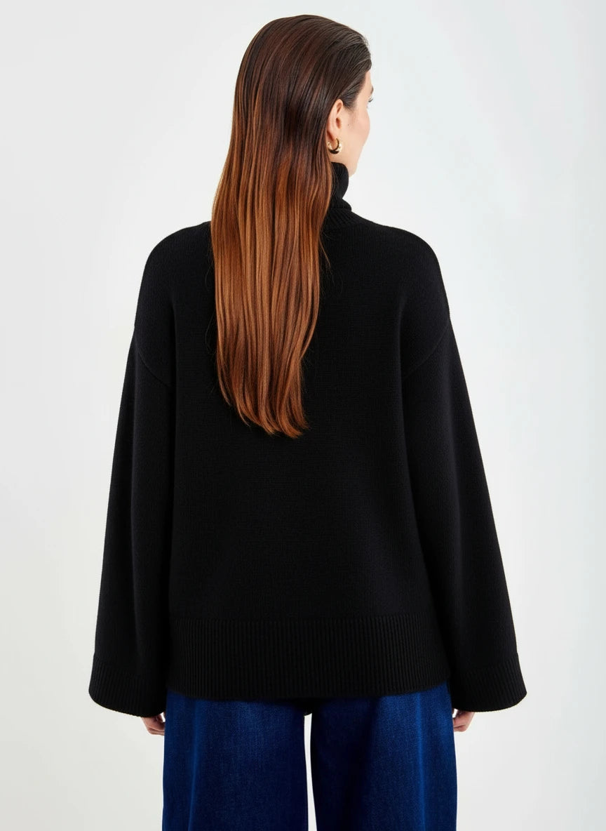 JERSEY OVERSIZE CUELLO ALTO NEGRO VV