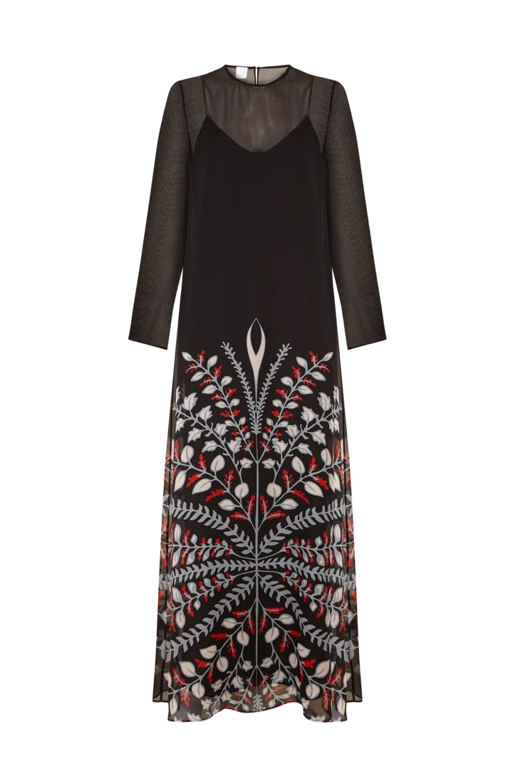 VESTIDO CLAIRE BOUQUET BLACK