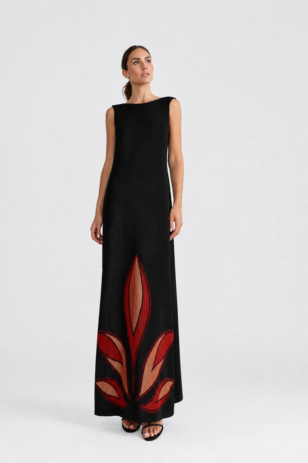 VESTIDO ELENI FLOR NEGRO