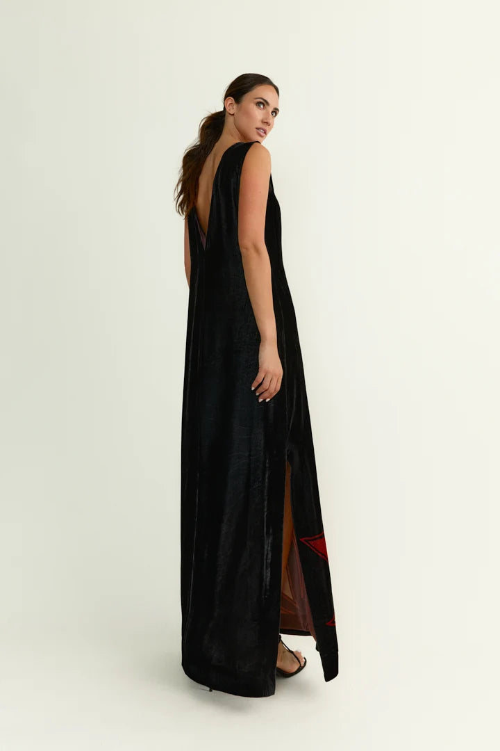 VESTIDO ELENI FLOR NEGRO