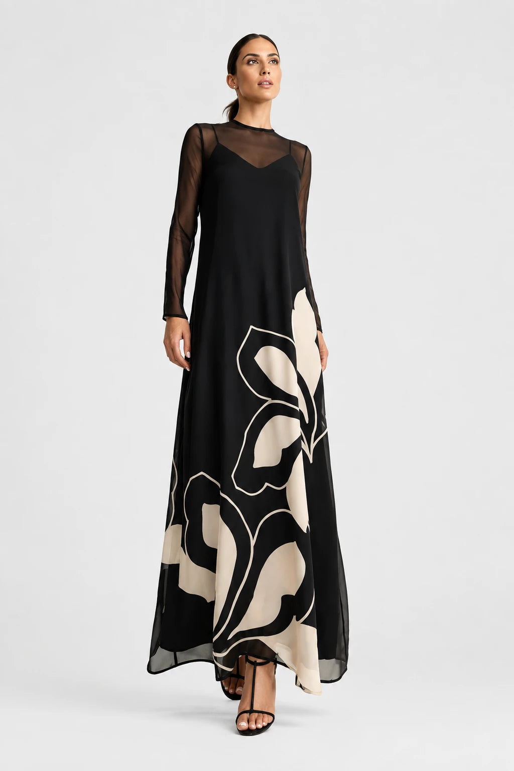 VESTIDO CLAIRE ORQUIDEA B&N