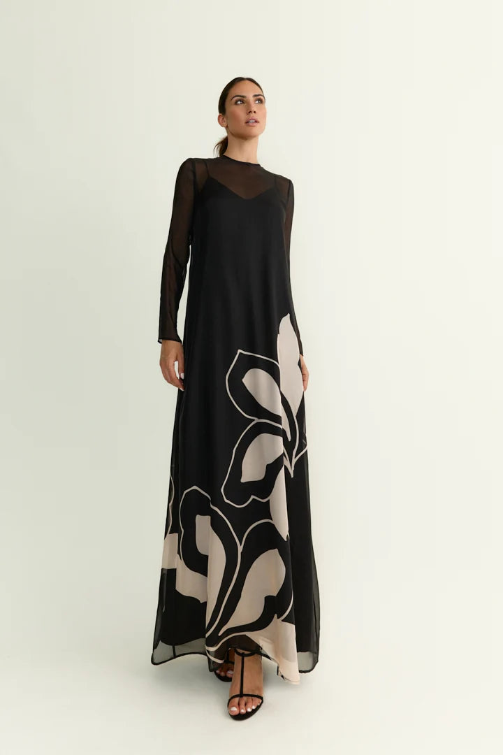 VESTIDO CLAIRE ORQUIDEA B&N