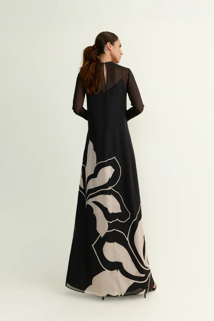 VESTIDO CLAIRE ORQUIDEA B&N