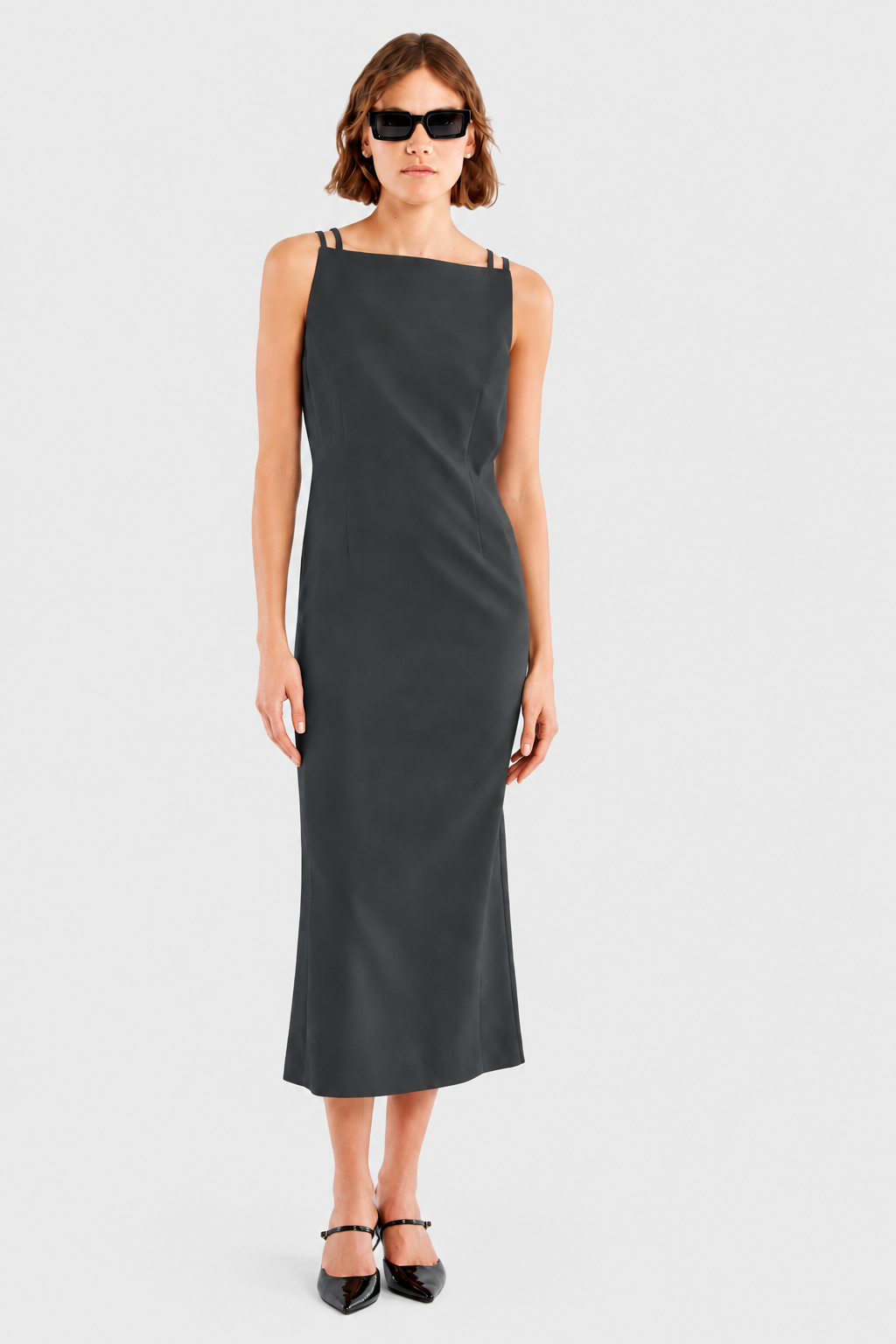 VESTIDO RECTO GRIS