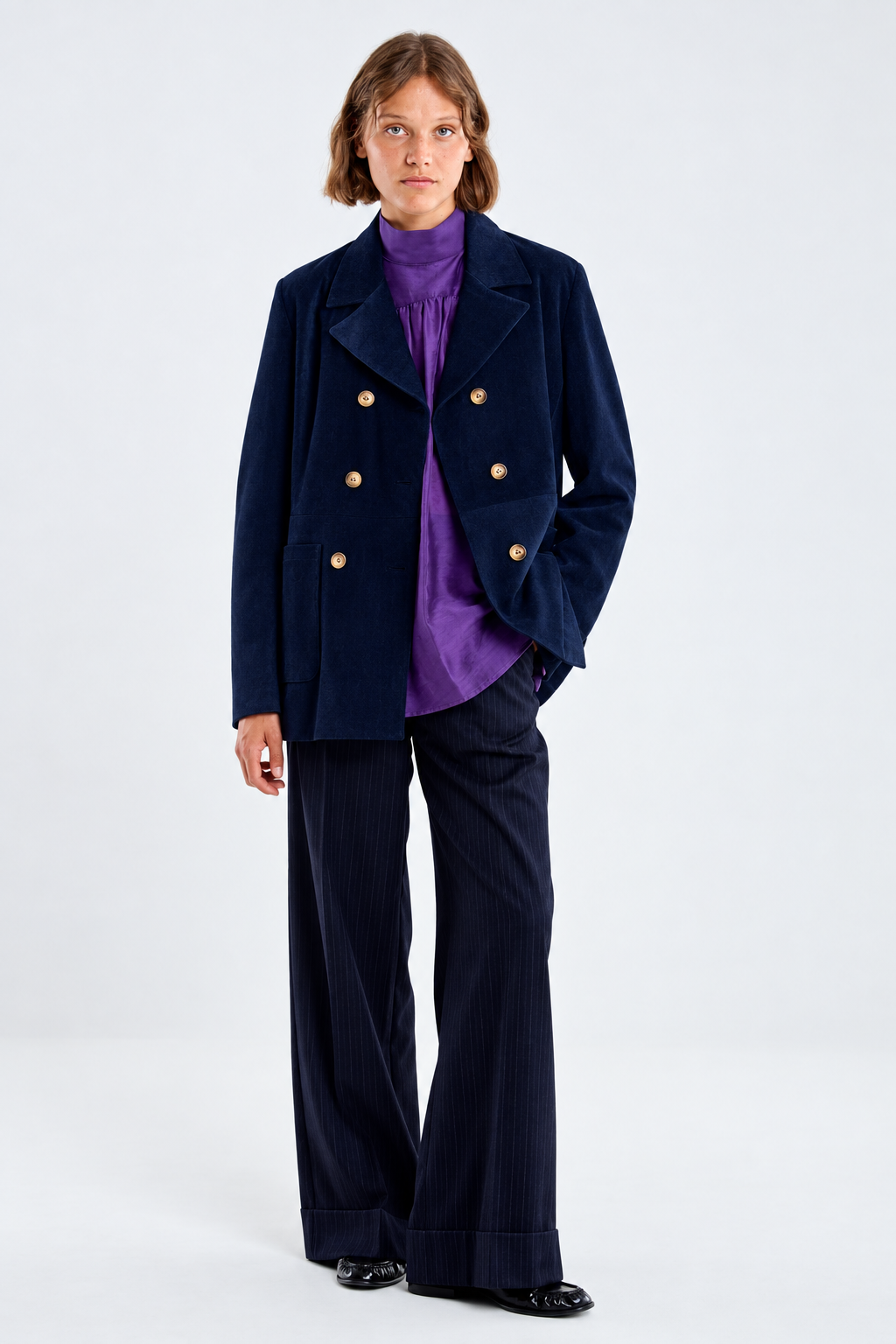 PANTALON RAYA DIPLOMATICA PINZAS AZUL