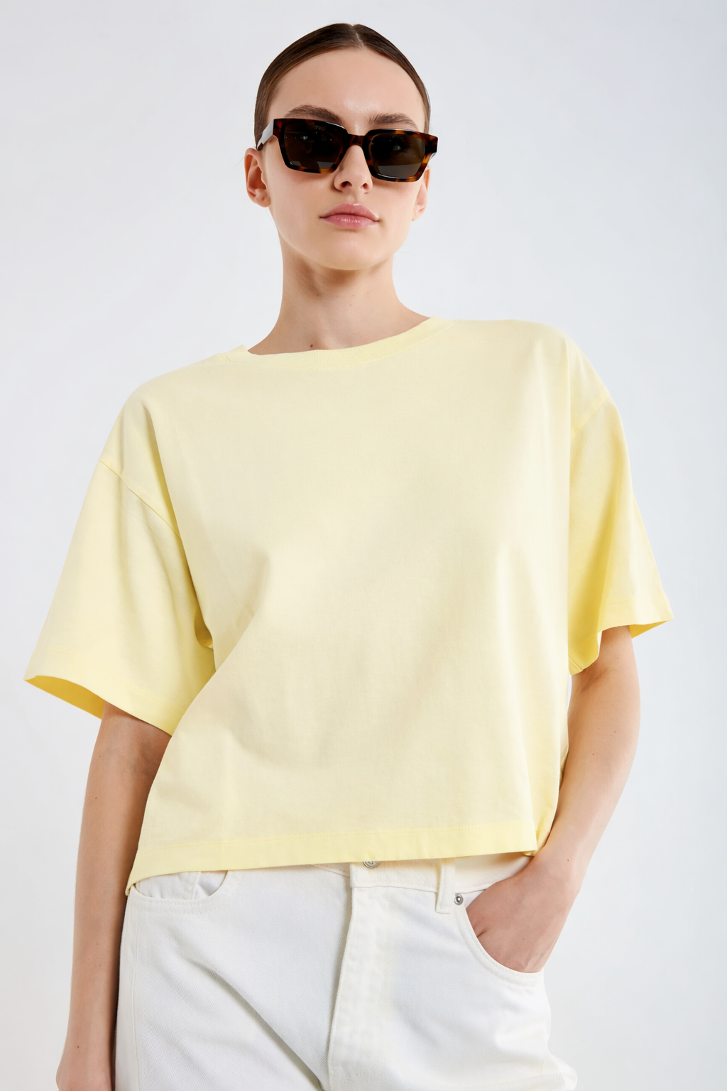 CAMISA BASICA MANGA CORTA AMARILLA VV