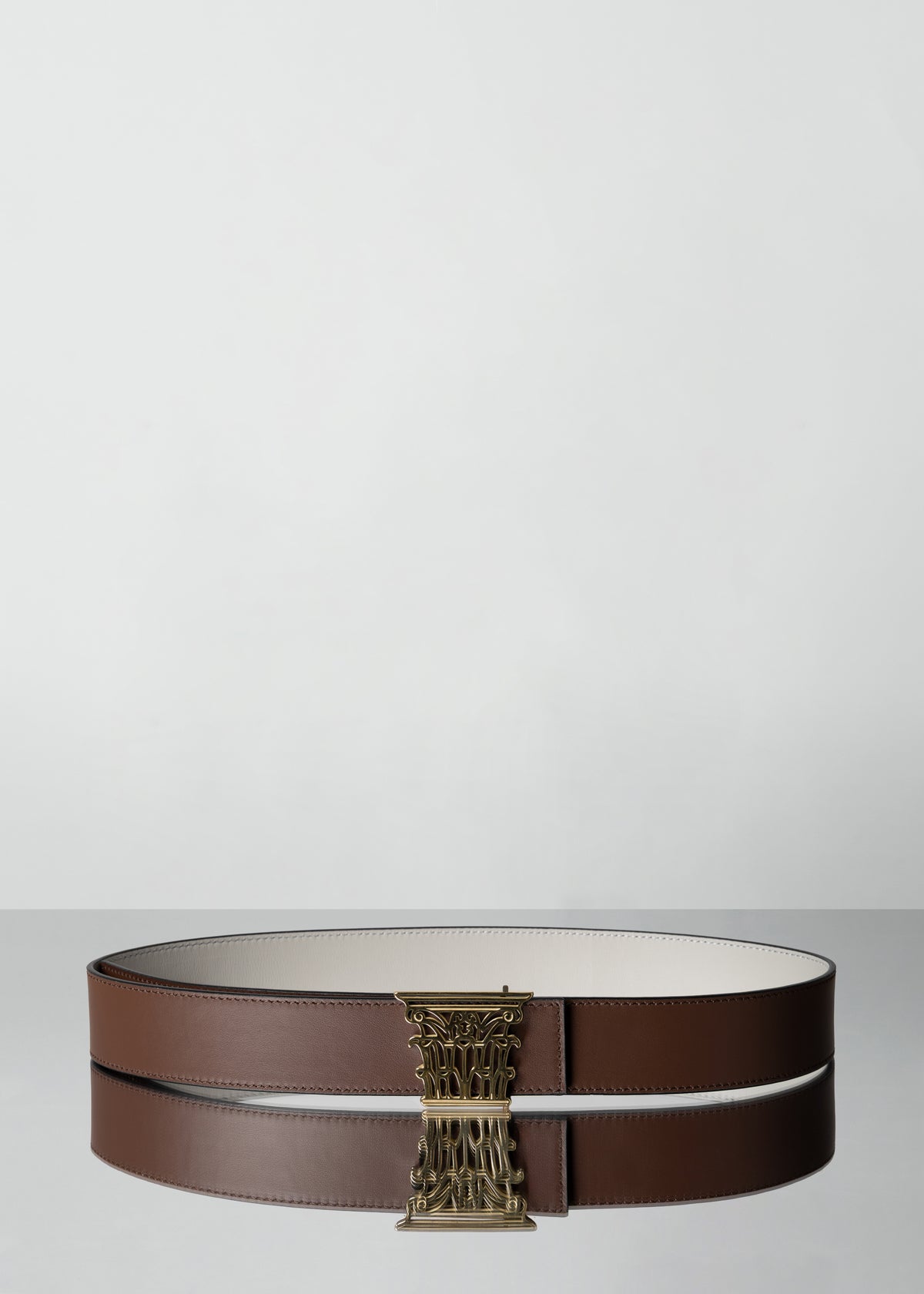 CORINTHIAN CHOCOLATE GREY BELT GOLD