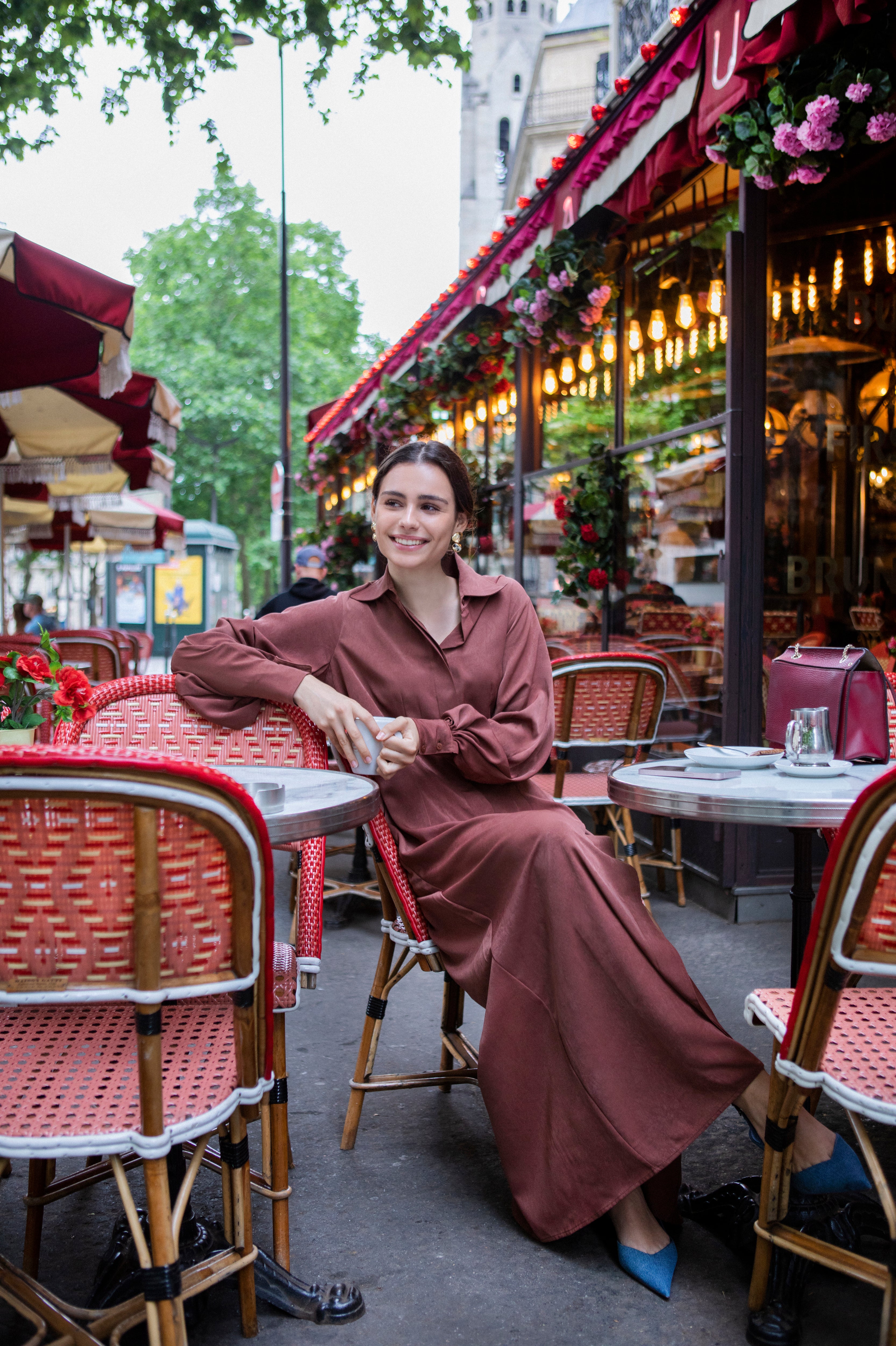 VESTIDO BALLON DRESS BROWN