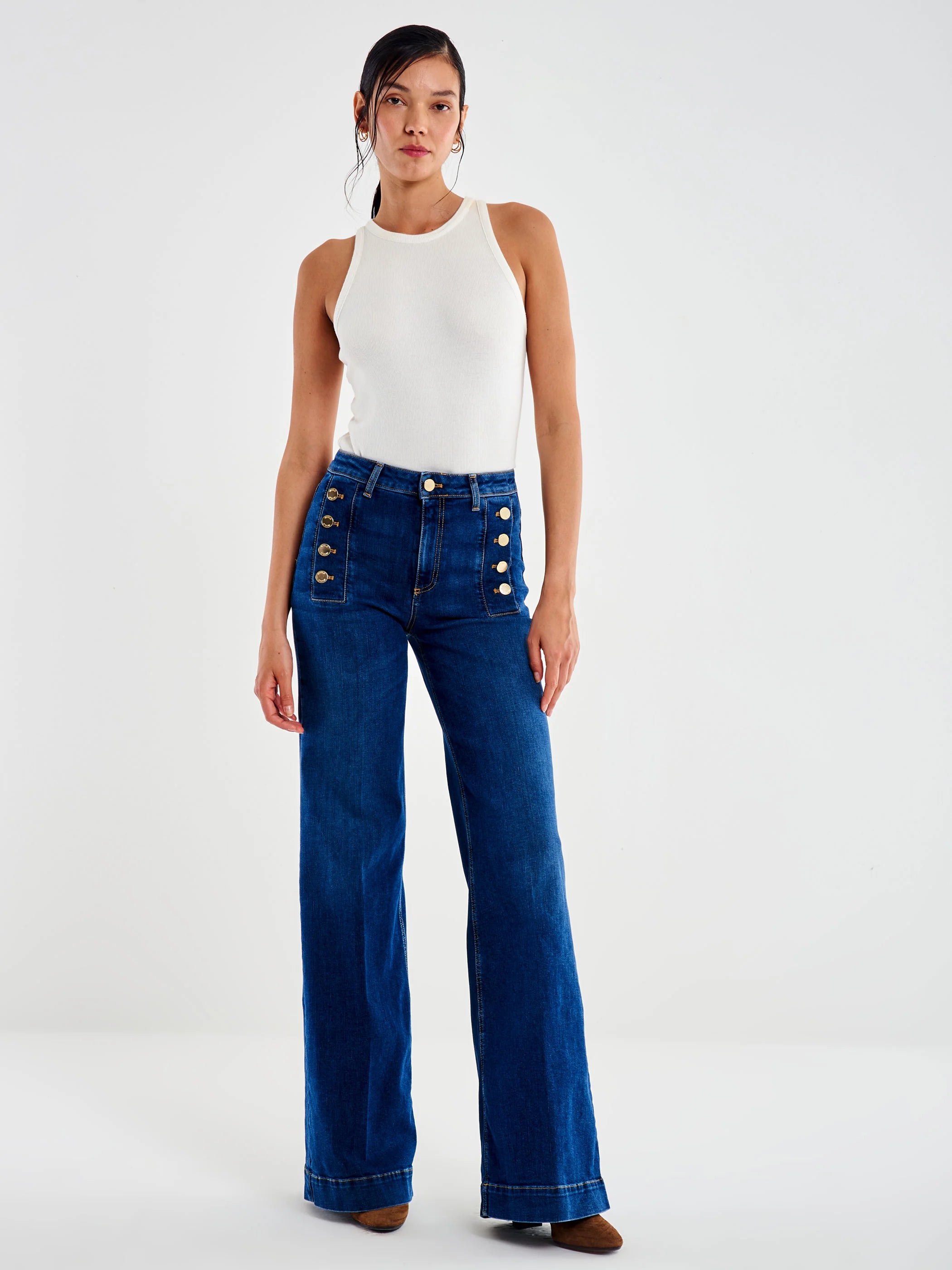 DENIM AZUL BOTONES DORADOS