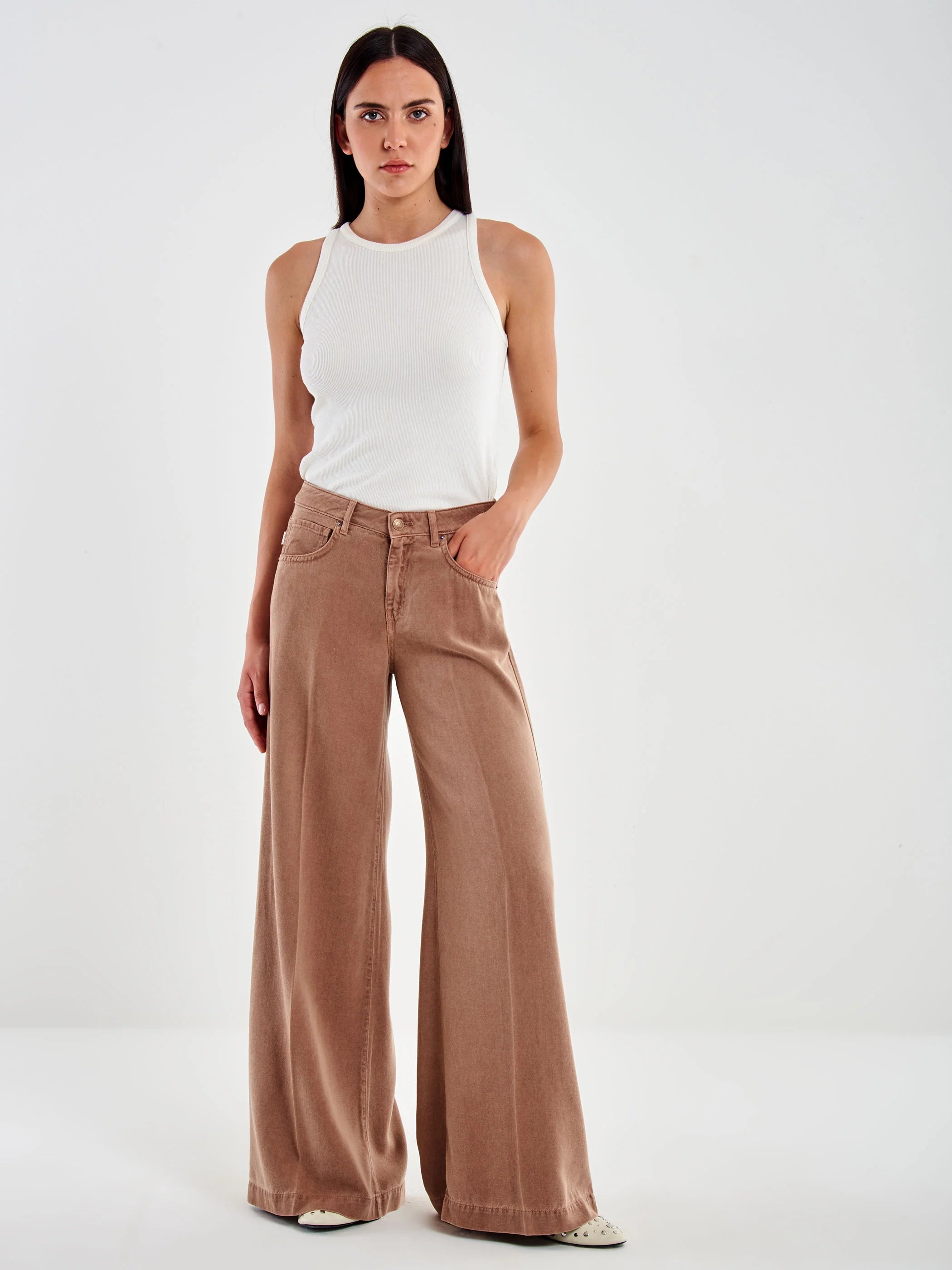 PANTALON DENIM FLUIDO TIERRA VV