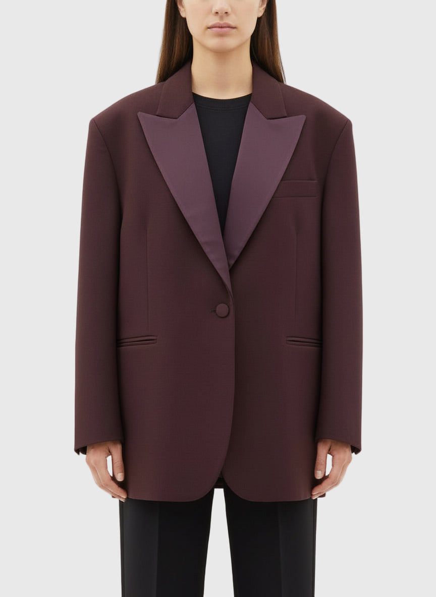 BLAZER SOLAPA SATINADA OVERSIZED BURDEOS VV