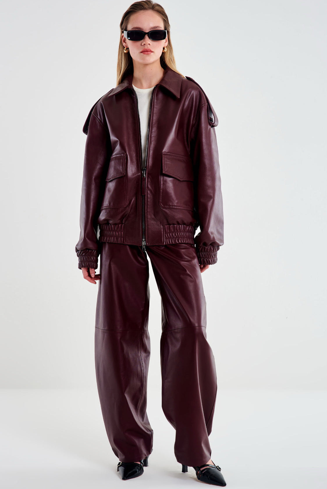 BOMBER PIEL GRANATE VV