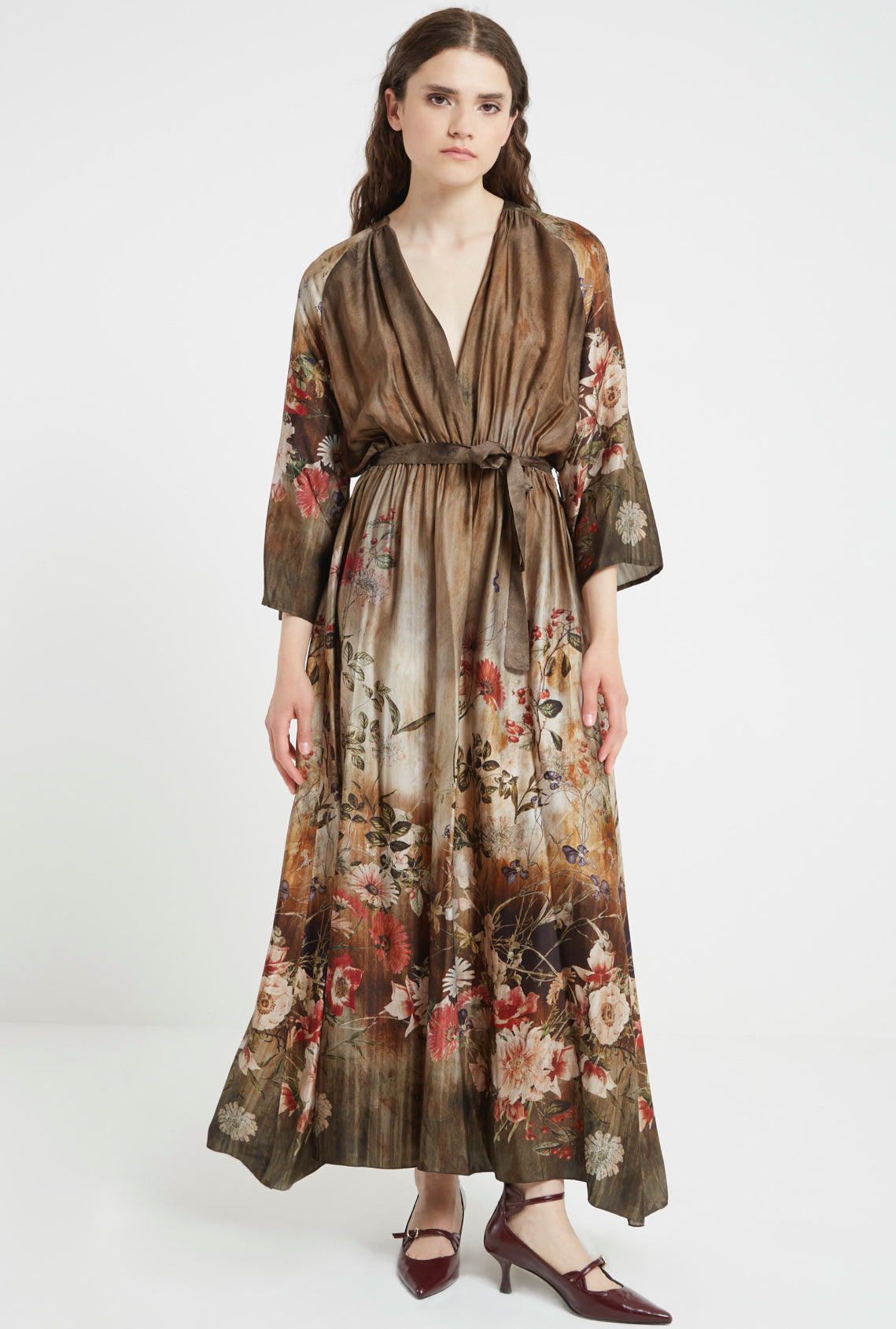 VESTIDO ESTAMPADO VERDE FLORAL VV