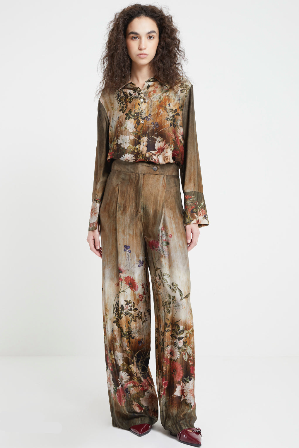 PANTALON ESTAMPADO VERDE FLORAL VV