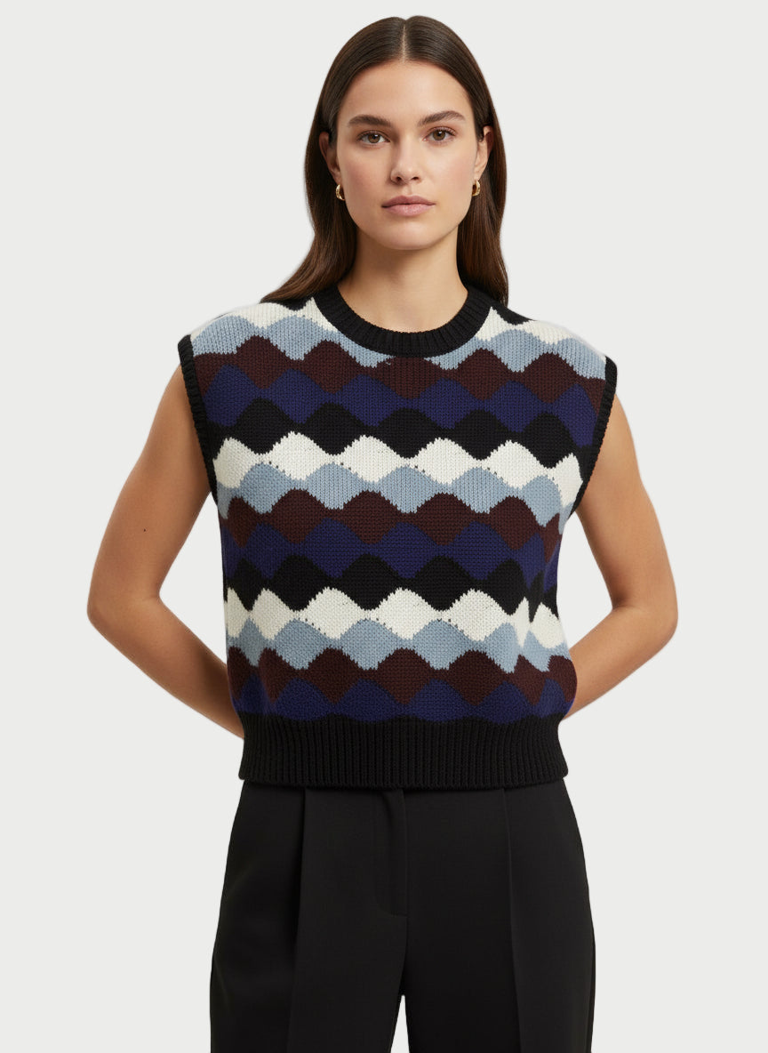 CHALECO ROMBOS AZULES VV