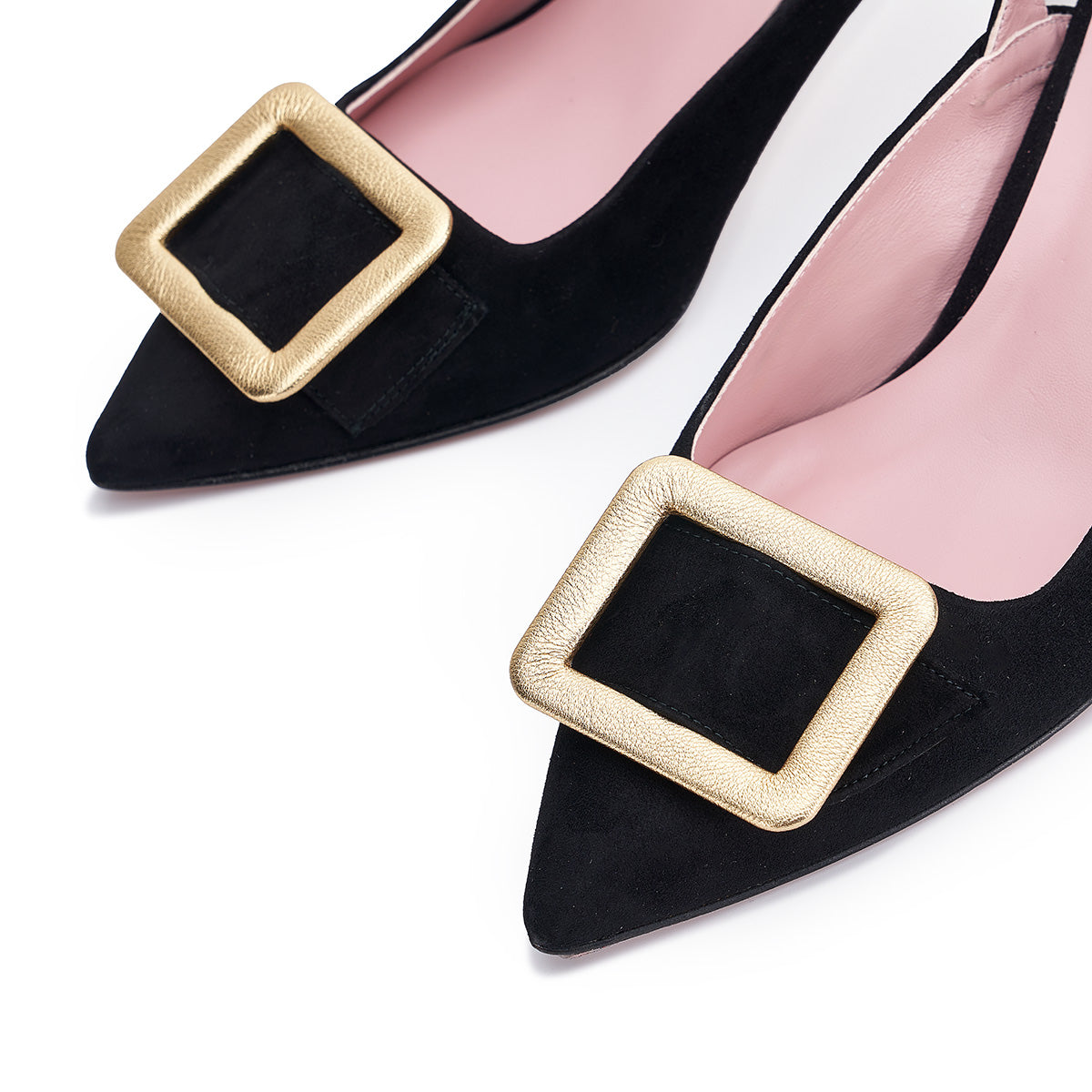 STILETTO CARRIE BLACK GOLD SLING BLACK 5.5