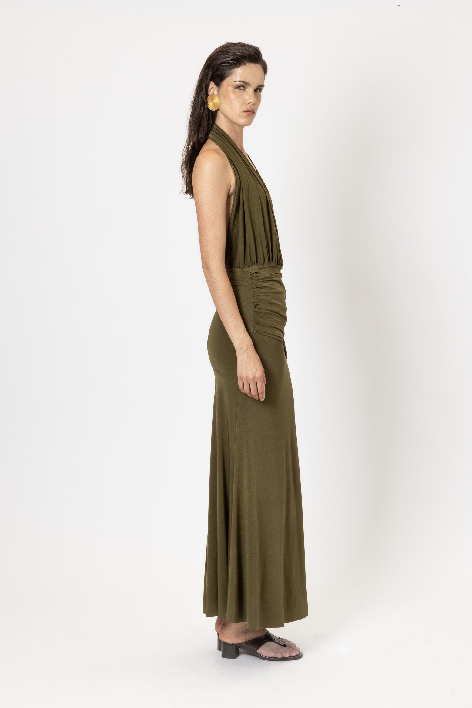 LA DOÑA DRESS DARK OLIVE