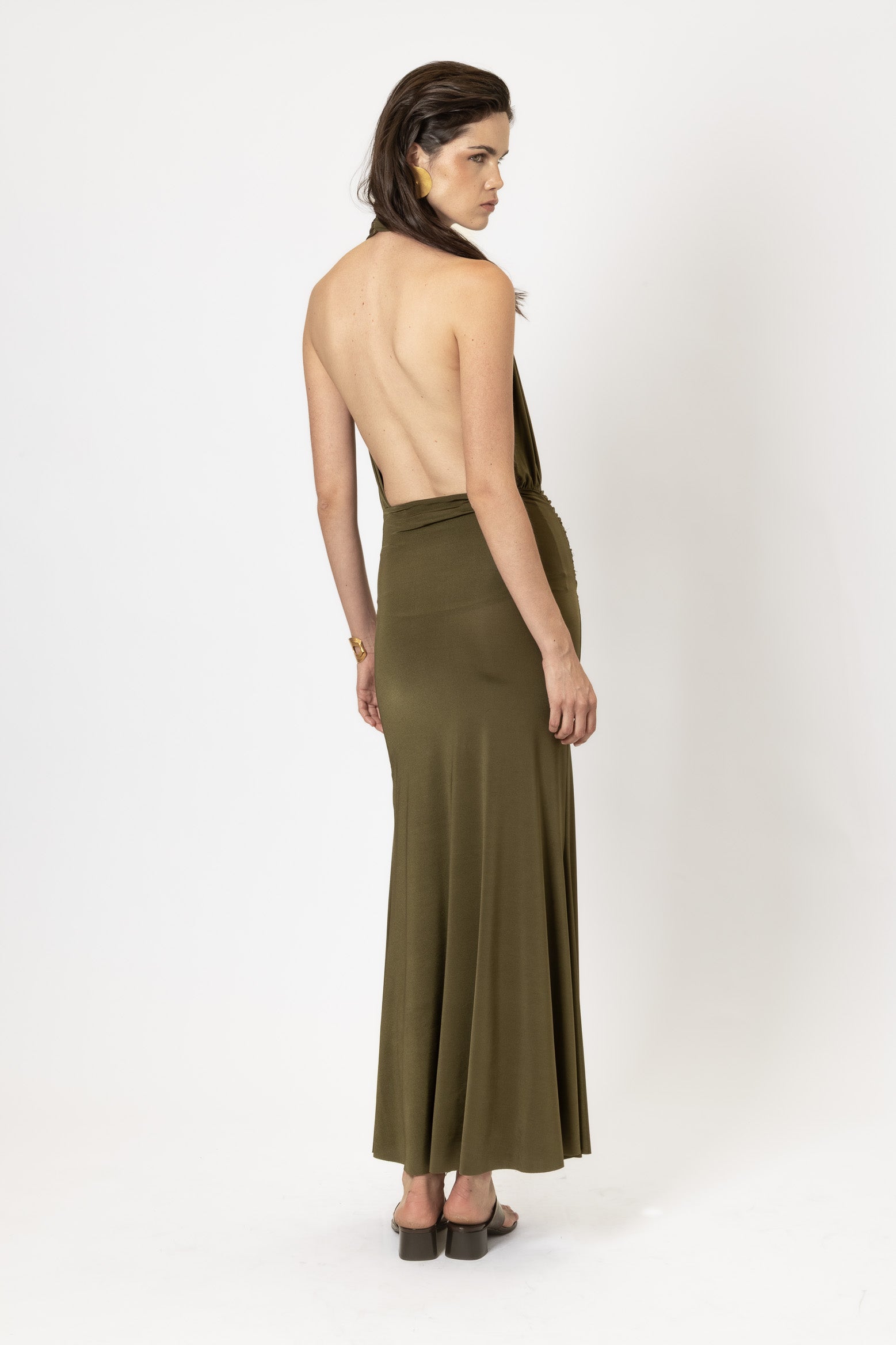 LA DOÑA DRESS DARK OLIVE