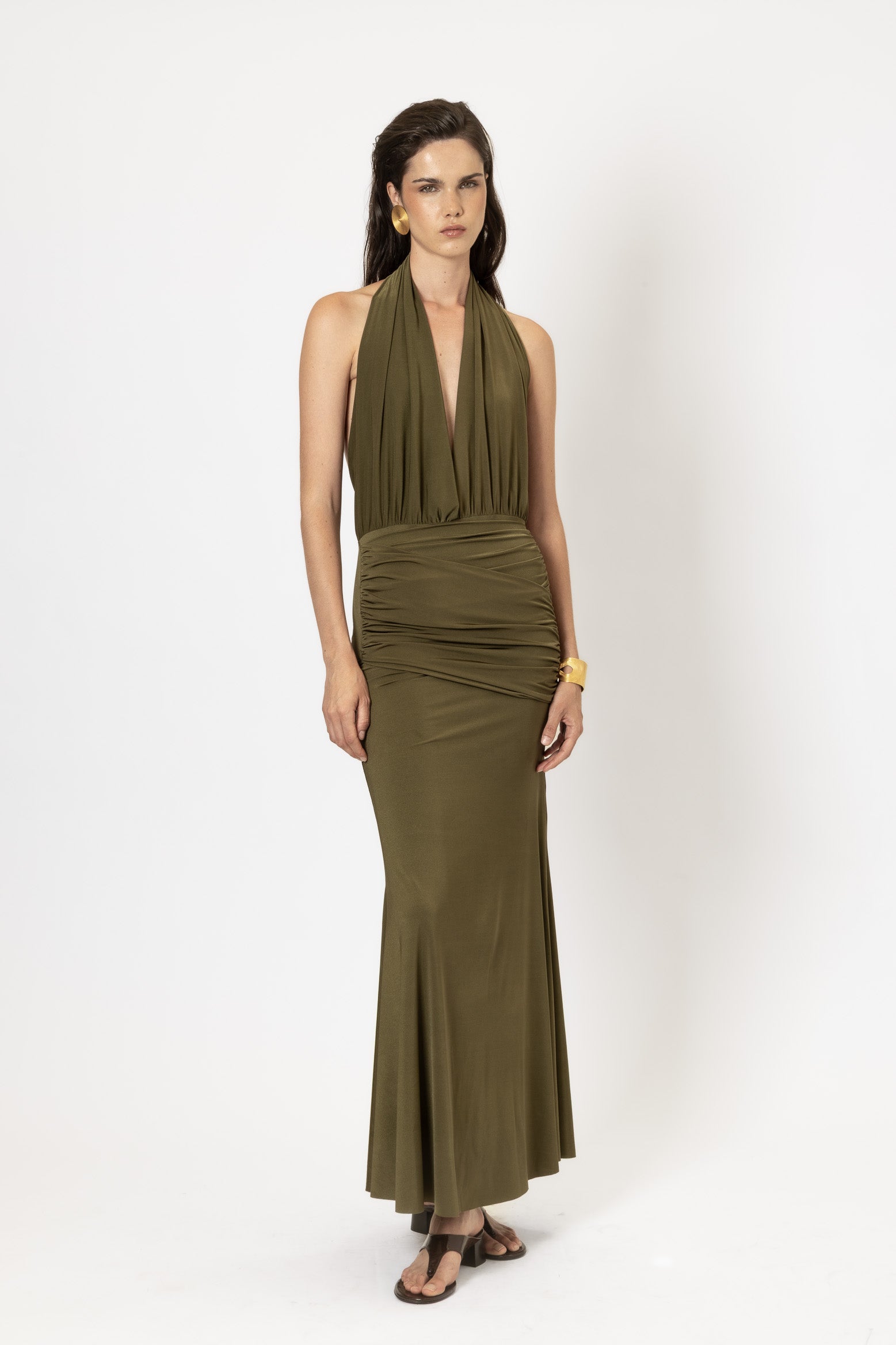 LA DOÑA DRESS DARK OLIVE
