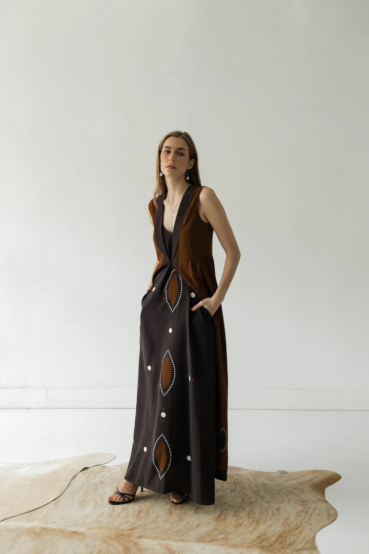 VESTIDO GINGER OVALO CHOCO