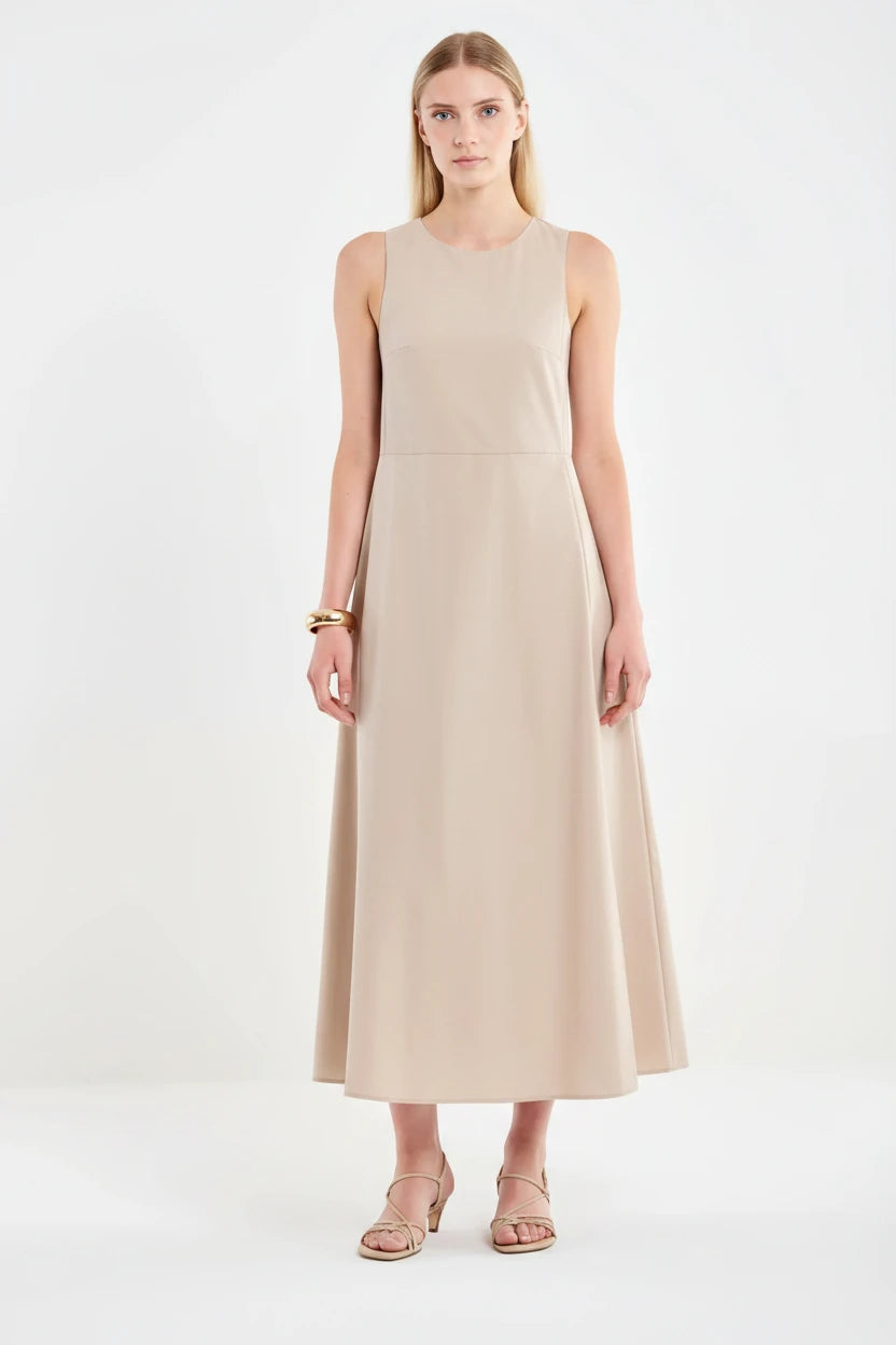 VESTIDO RECTO BEIGE