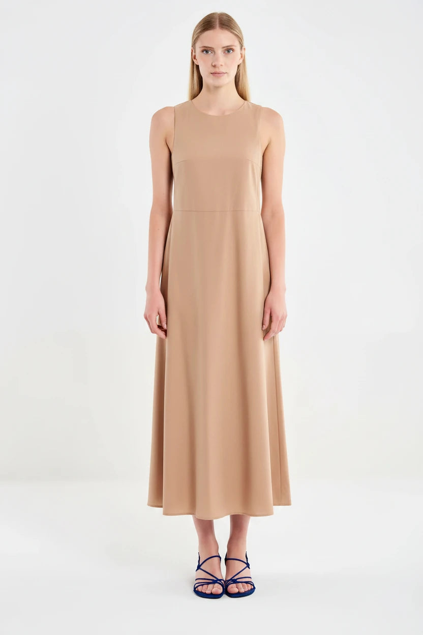 VESTIDO RECTO CAMEL CLARO