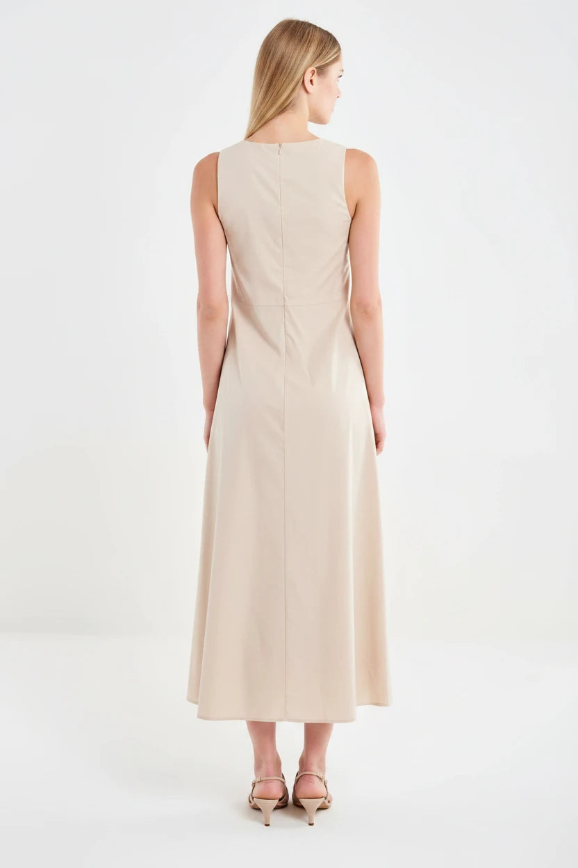VESTIDO RECTO BEIGE