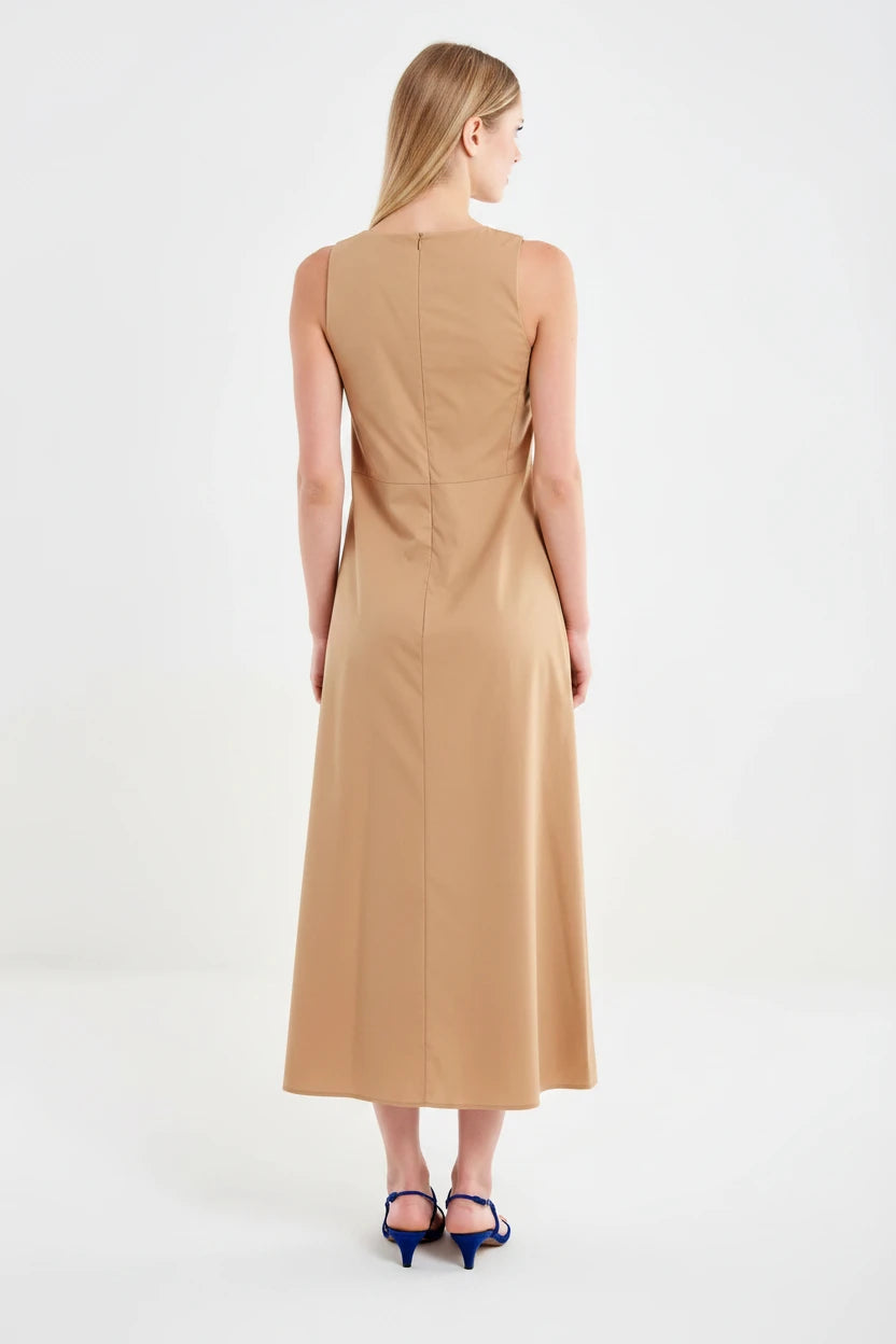 VESTIDO RECTO CAMEL CLARO