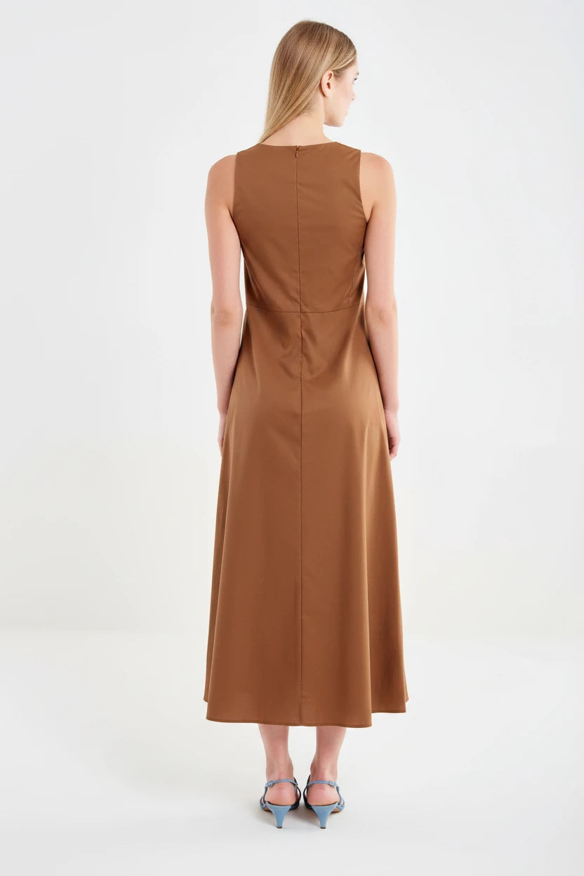 VESTIDO RECTO COÑAC