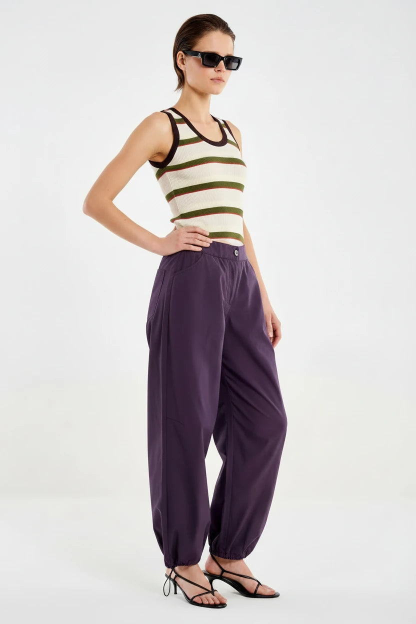 PANTALON MORADO ALGODON FINO
