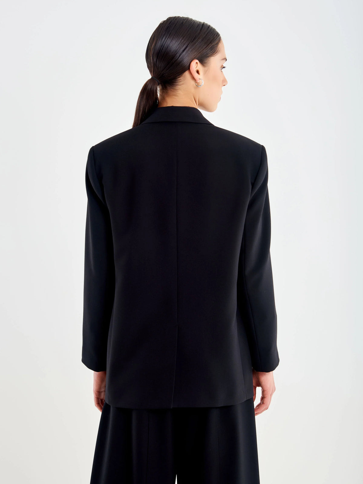CHAQUETA CRUZADA CON SOLAPA NEGRA
