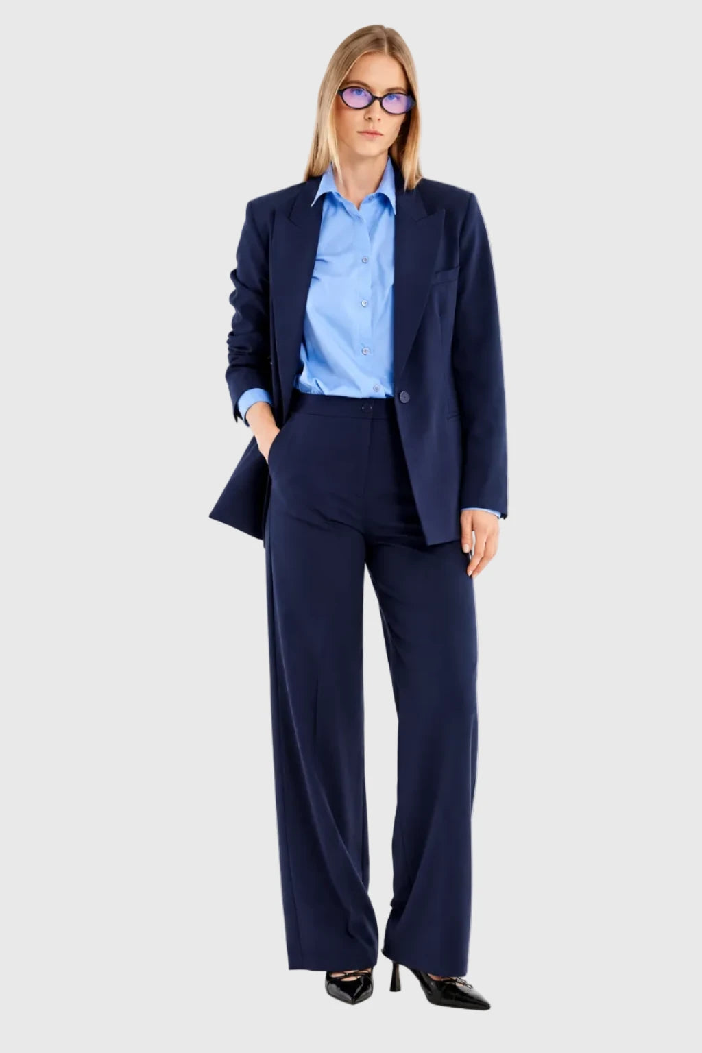 PANTALON PALAZZO AZUL MARINO