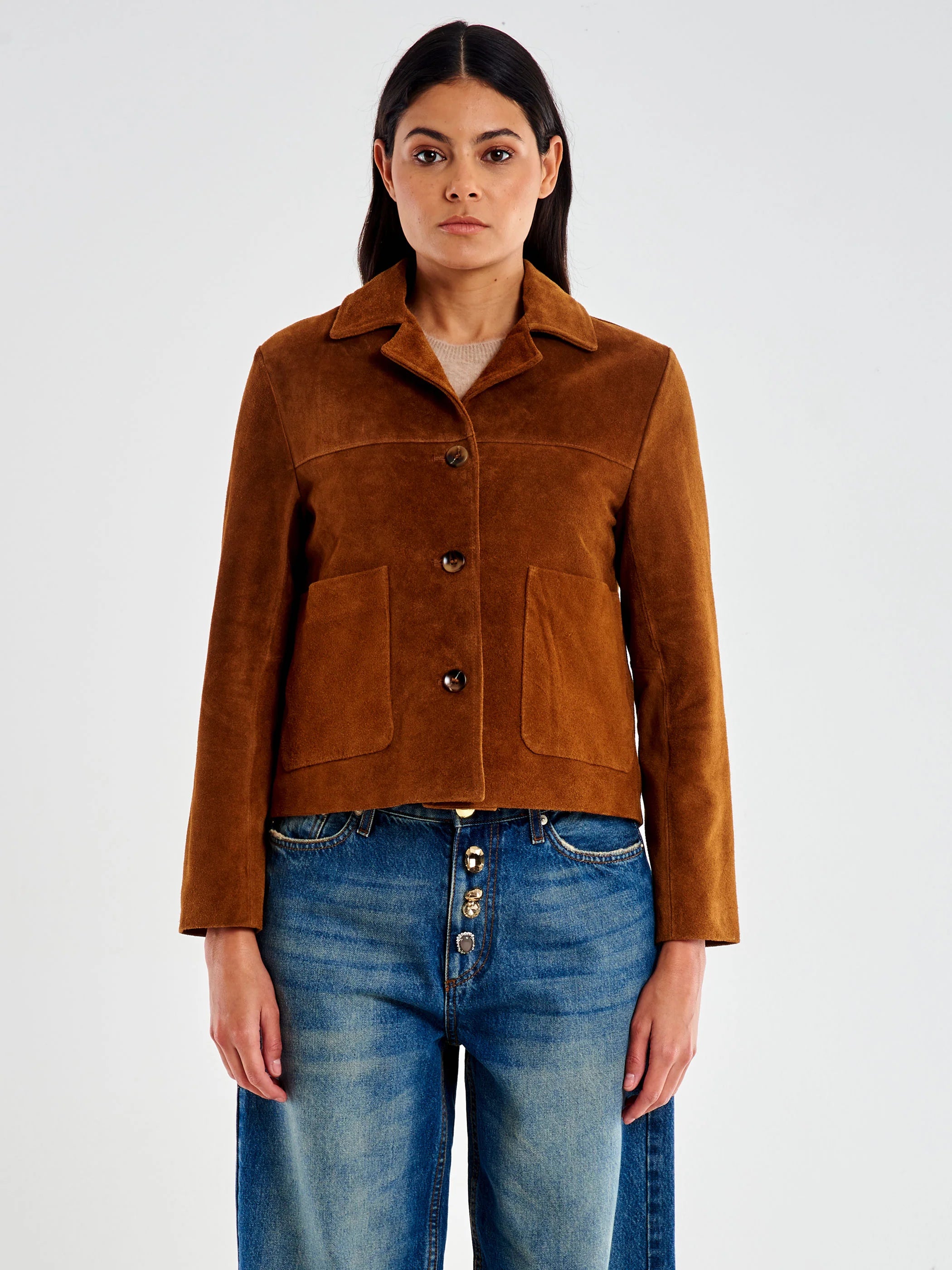 CAZADORA ANTE MARRON VV
