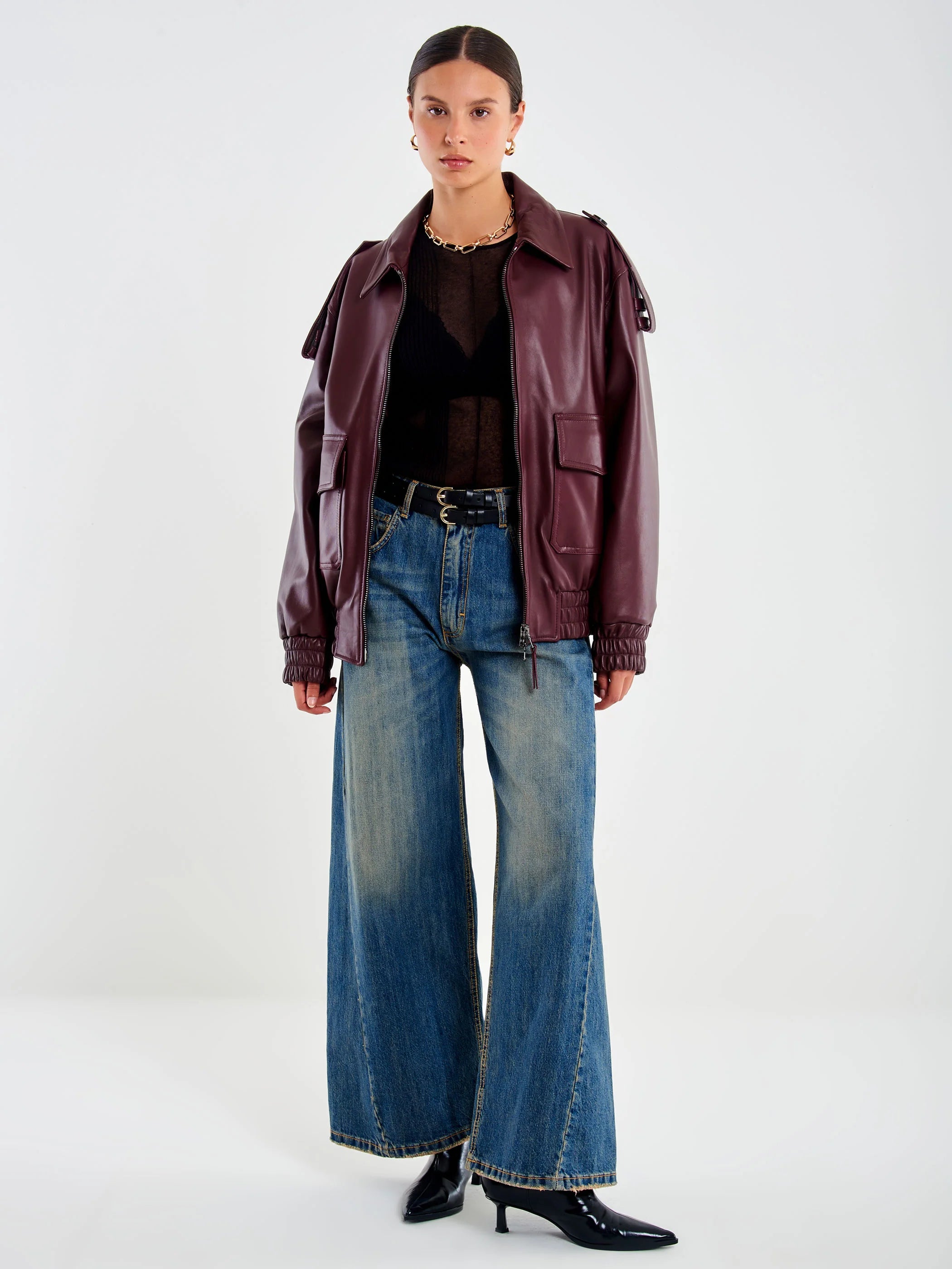 BOMBER PIEL GRANATE VV
