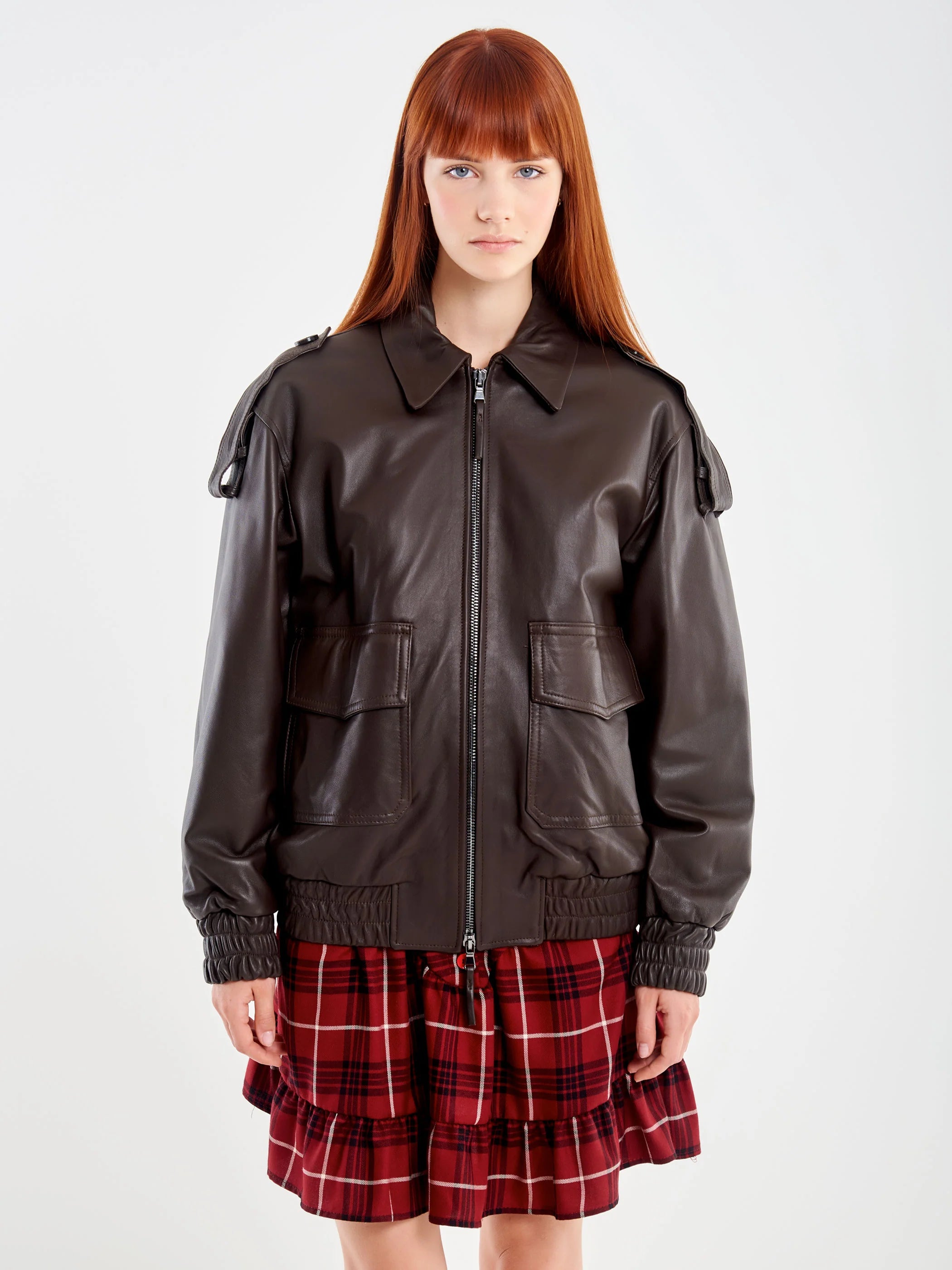 BOMBER PIEL MARRON VV