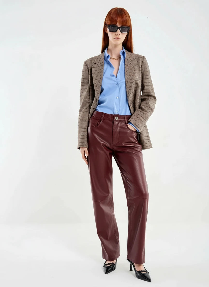 PANTALON PIEL GRANATE VV