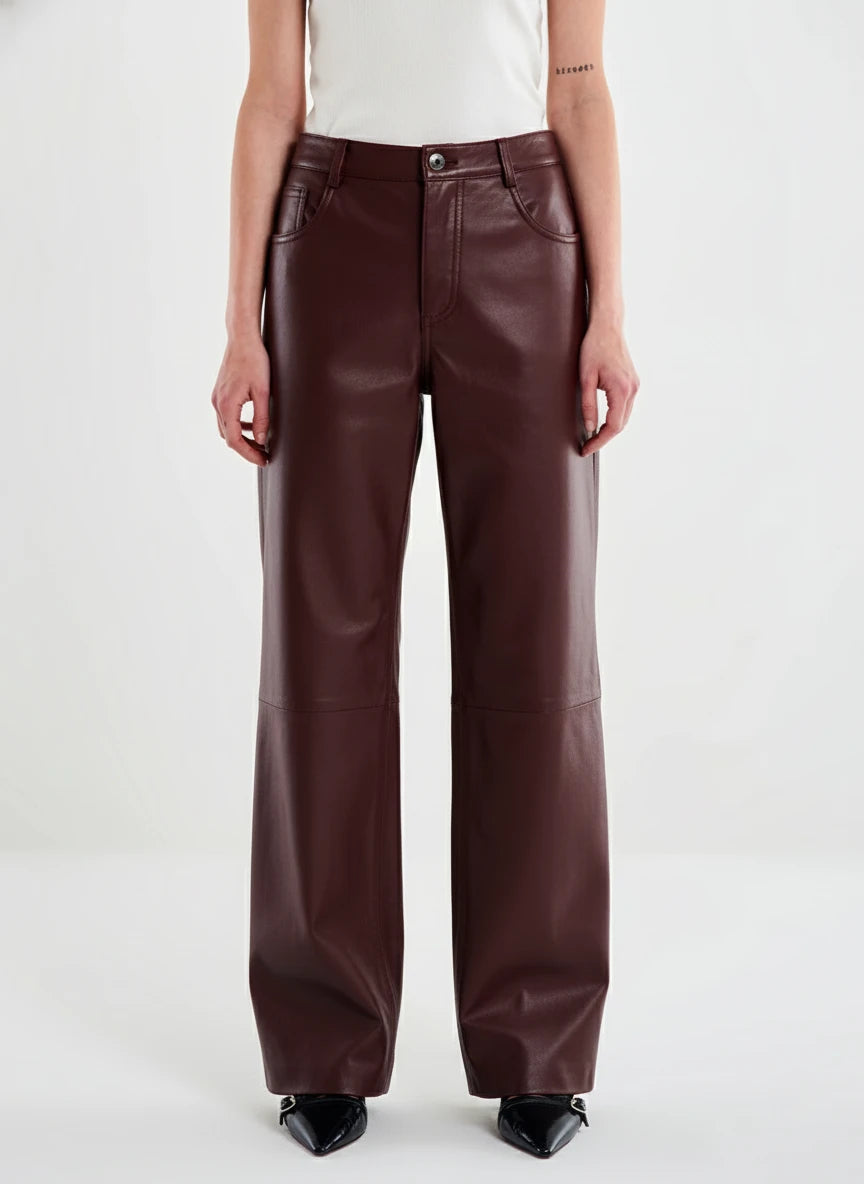 PANTALON PIEL GRANATE VV