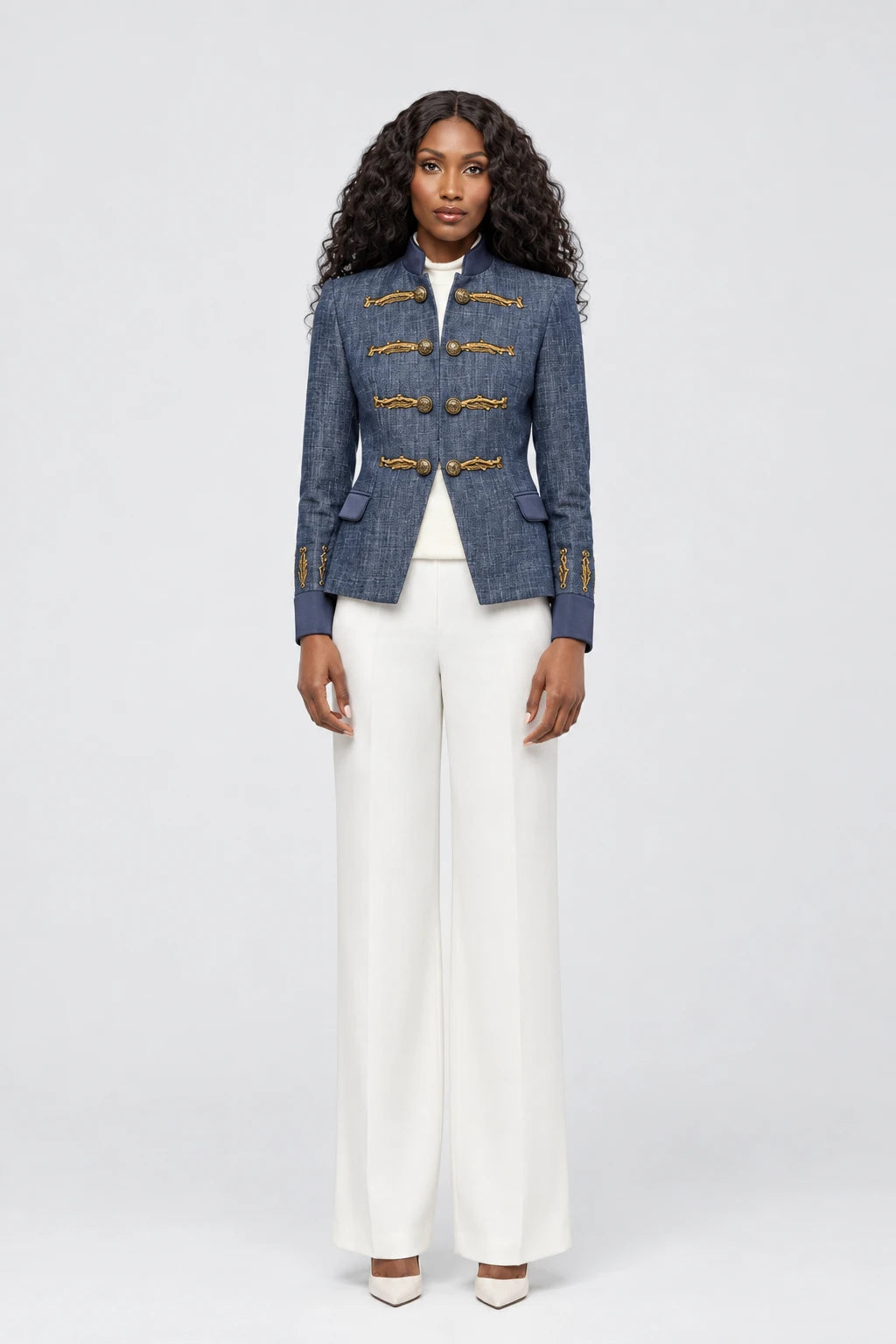 BLAZER DENIM CON BORDADOS NUVOLA DENIM - EDICION LIMITADA