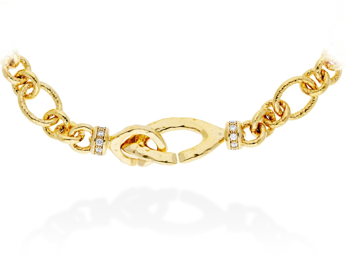 CHOKER GLOSS CADENA DORADO Y CIRCONITAS