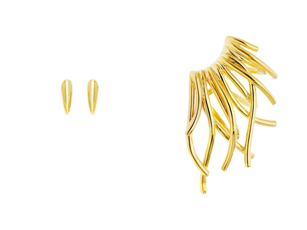 EARCUFF ARLES PLATA DORADA