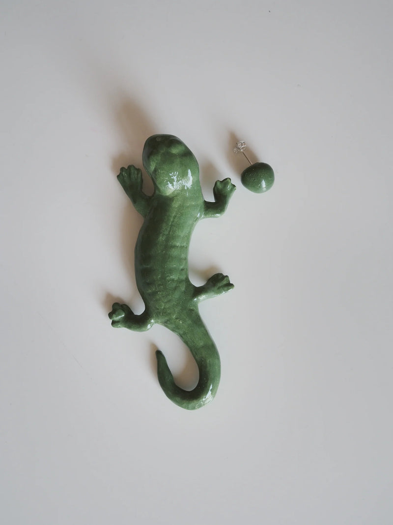 Pendiente Salamandra Verde