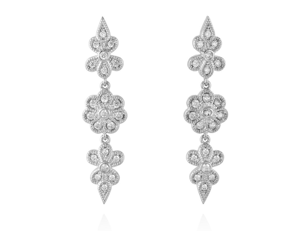 PENDIENTES FLOR VINTAGE PLATA